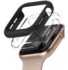 Etui RINGKE Slim do Apple Watch 4/5/6/SE (40mm) Przezroczysty/Czarny (2 sztuki)