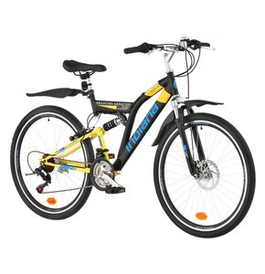 Rower młodzieżowy INDIANA X-Rock 1.6 26 cali dla chłopca Czarno-żółty