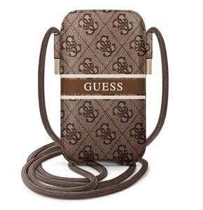 Etui GUESS 4G Printed Stripe Pouch S/M Max 6.1" Brązowy