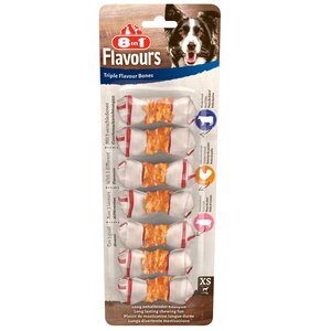 Przysmak dla psa 8IN1 Triple Flavour Bones XS (7 szt.) 98 g