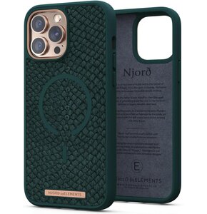 Etui NJORD BY ELEMENTS Salmon Leather do Apple iPhone 13 Pro Max Zielony