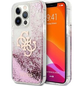 Etui GUESS 4G Big Logo Liquid Glitter do Apple iPhone 13 Pro Max Różowy