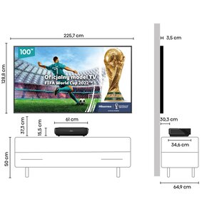 Laser TV HISENSE 100L9G 100" 4K Dolby Atmos HDMI 2.1 DVB-T2/HEVC/H.265