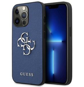 Etui GUESS Saffiano 4G Metal Logo do Apple iPhone 13 Pro Niebieski