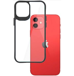 Etui 3MK Satin Armor Case+ do Apple iPhone 12/12 Pro Przezroczysto-czarny