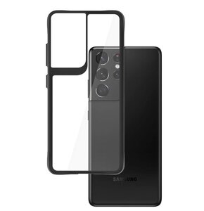 Etui 3MK Satin Armor Case+ do Samsung Galaxy S21 Ultra 5G Przezroczysto-czarny