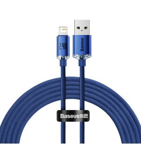 Kabel USB - Lightning BASEUS Crystal Shine 2 m Niebieski
