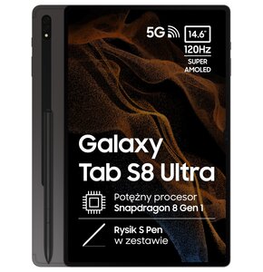 Tablet SAMSUNG Galaxy Tab S8 Ultra 14.6" 8/128 5G Wi-Fi Grafitowy + Rysik S Pen