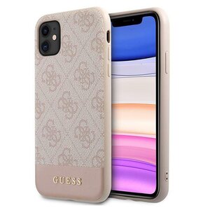 Etui GUESS 4G Bottom Stripe do Apple iPhone 11 Różowy