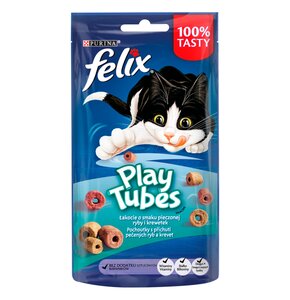 Przysmak dla kota FELIX Play Tubes Pieczona ryba i krewetki 50 g