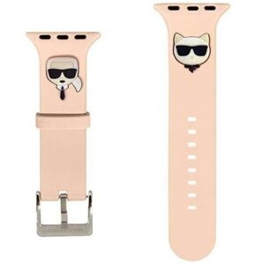 Pasek KARL LAGERFELD Karl & Choupette Heads do Apple Watch (42/44/45mm) Różowy