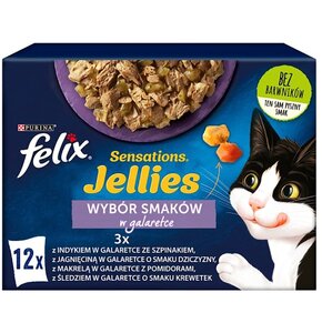Karma dla kota FELIX Sensations Jellies Wybór smaków (12 x 85 g)