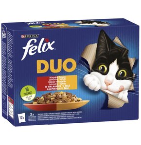 Karma dla kota FELIX Fantastic Duo Wiejskie Smaki w galaretce (12 x 85 g)