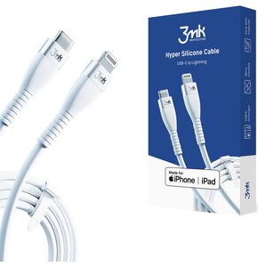 Kabel USB-C - Lightning 3MK Hyper Silicone Cable 1 m Biały