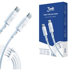 Kabel USB-C - USB-C 3MK Hyper Silicone Cable 60W 1 m Biały