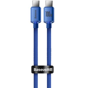 Kabel USB-C - USB-C BASEUS Crystal Shine 1.2 m Niebieski