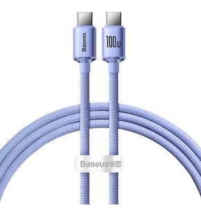 Kabel USB Typ-C - USB Typ-C BASEUS Crystal Shine 100W 1.2 m Fioletowy