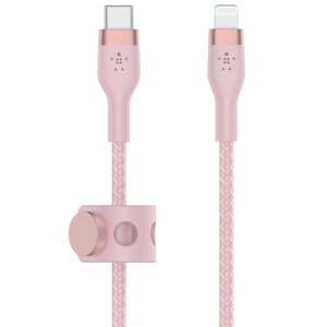 Kabel USB Typ-C - Lightning BELKIN Braided Silicone 1m Różowy