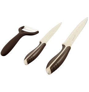 Zetaw noży AMBITION Brown Stone (3 elementy)