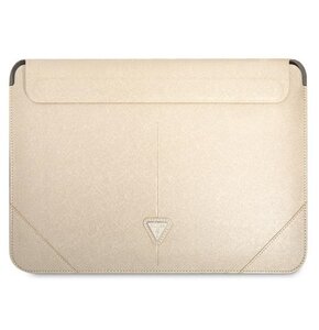 Etui na laptopa GUESS Saffiano Triangle Logo Sleeve 16 cali Beżowy