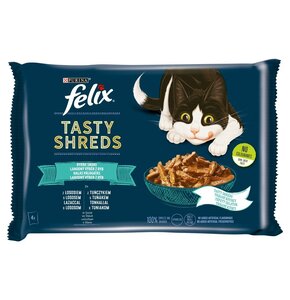 Karma dla kota FELIX Tasty Shreds Łosoś i Tuńczyk (4 x 80 gr)