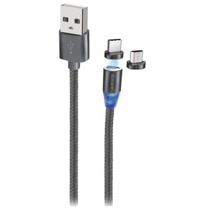 Kabel USB - Micro USB/USB Typ C ARKS 1 m Czarny