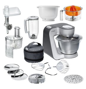 Robot kuchenny planetarny BOSCH MUM58364 (1000W) z krajarką w kostkę, blenderem kielichowym + Misa plastikowa BOSCH MUZ5KR1 do robotów MUM5