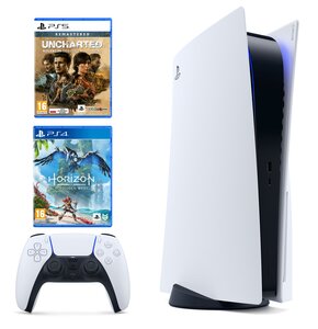 Konsola SONY PlayStation 5 + Horizon: Forbidden West + Uncharted: Kolekcja Dziedzictwo Złodziei
