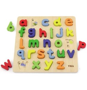 Klocki sensoryczne VIGA Sorter kształtów - alfabet 50125