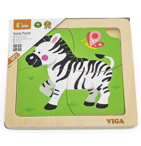 Puzzle VIGA Na podkładce: Zebra 51317 (4 elementy)