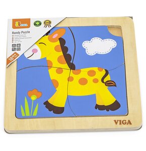 Puzzle VIGA Na podkładce: Żyrafa 51319 (4 elementy)