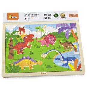 Puzzle VIGA Na podkładce: Dinozaury 51460 (24 elementy)