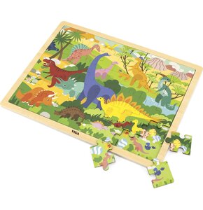 Puzzle VIGA Na podkładce: Poznajemy dinozaury 44584 (48 elementów)