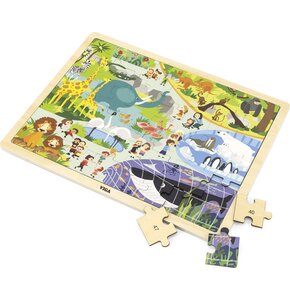 Puzzle VIGA Na podkładce: Poznajemy zoo 44587 (48 elementów)
