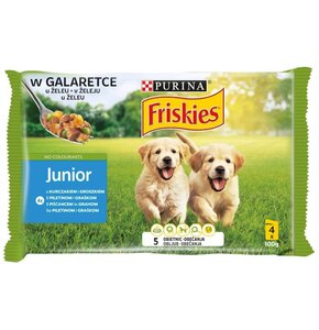 Karma dla psa FRISKIES Vitafit Junior Kurczak z groszkiem (4 x 100 g)