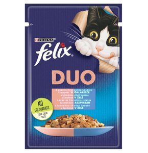 Karma dla kota FELIX Fantastic Duo Łosoś z sardynkami w galaretce 85 g