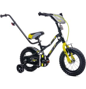 Rower dziecięcy SUN BABY Tiger Bike 12 cali dla chłopca Czarno-żołto-szary