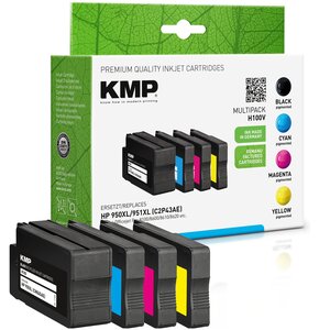 Zestaw tuszów KMP do HP 950 XL / 951 XL Czarny, Błękitny, Purpurowy, Żółty 1722,4050