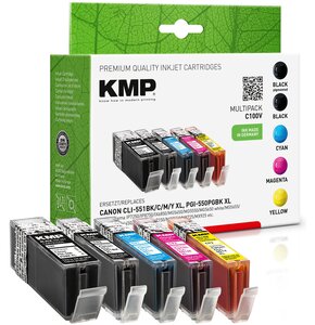 Zestaw tuszów KMP do Canon PGI-550PGKXL/CLI551XL Kolorowy 15 ml/28 ml 1519,0050