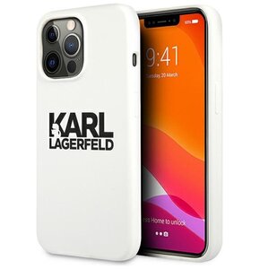 Etui KARL LAGERFELD Silicone Stack Logo do Apple iPhone 13 Pro Biały