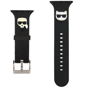 Pasek KARL LAGERFELD Karl & Choupette Heads do Apple Watch (42/44/45mm) Czarny