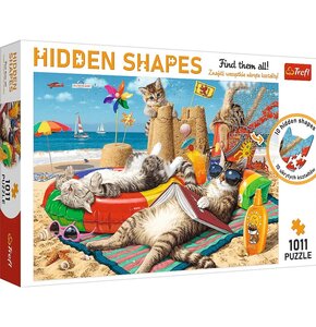 Puzzle TREFL Hidden Shapes Kocie wakacje 10674 (1011 elementów)