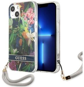 Etui GUESS Flower Strap do Apple iPhone 13 Niebieski
