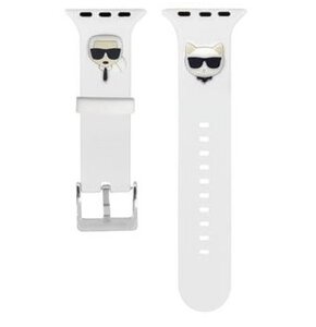 Pasek KARL LAGERFELD Karl & Choupette Heads do Apple Watch (42/44/45mm) Biały