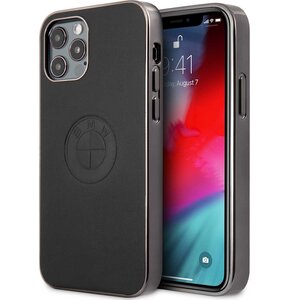 Etui BMW Leather Emboss do Apple iPhone 12 Pro Max Czarny