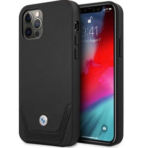 Etui BMW Leather Perforate do Apple iPhone 12 Pro Max Czarny