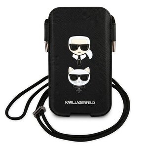 Etui KARL LAGERFELD Saffiano Karl & Choupette Head do Apple iPhone Czarny