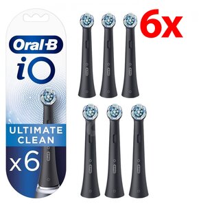Oryginalna końcówka szczoteczki ORAL-B IO Ultimate Clean EB6 Czarny (6 szt.) (Skuteczne czyszczenie)