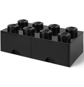 Pojemnik na LEGO z szufladkami Brick 8 Czarny 40061733