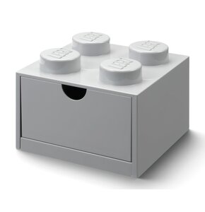 Pojemnik na LEGO z szufladką Brick 4 Szary 40201740
